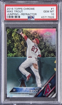 2016 Topps Chrome Refractor "Jumping" #1 Mike Trout - PSA GEM MT 10